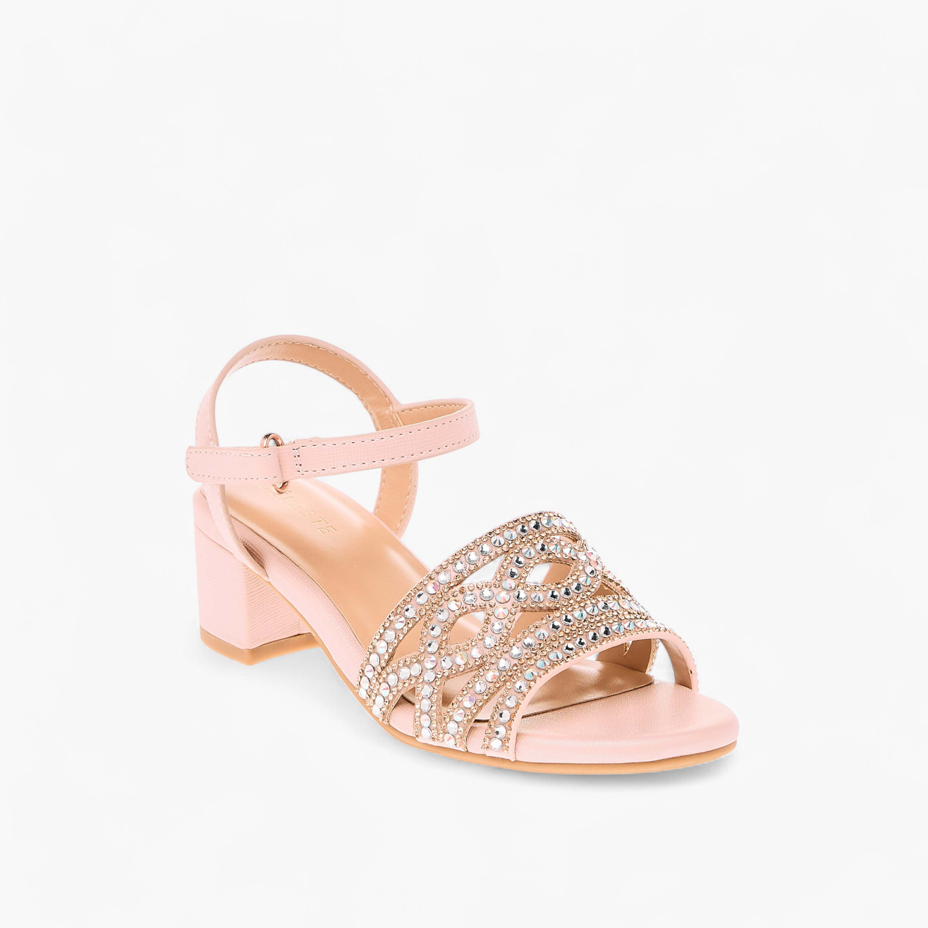 Celeste Girls' Embellished Sandals with Hook and Loop Closure-girls-shoes-sandals-image-2