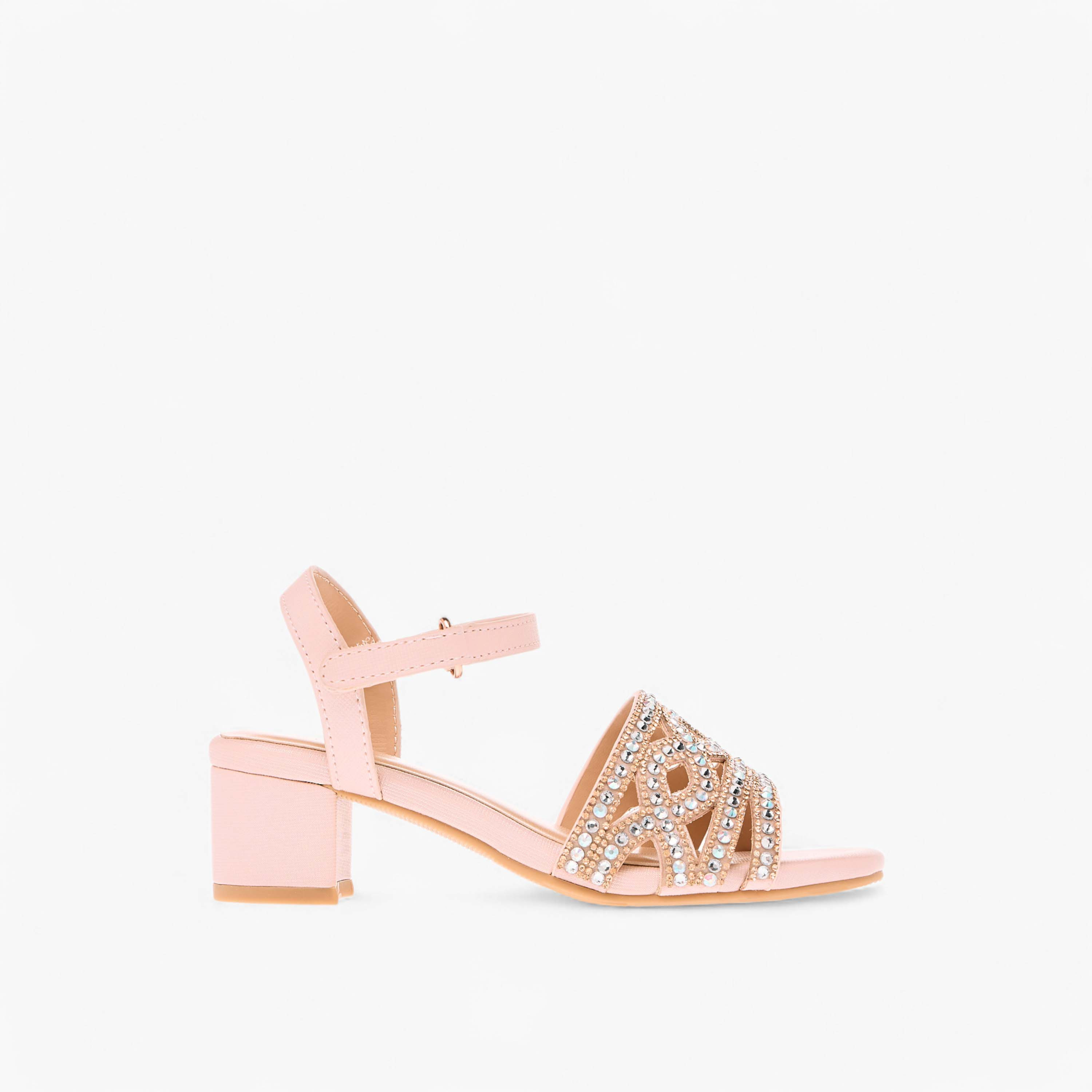 Celeste Girls' Embellished Sandals with Hook and Loop Closure-girls-shoes-sandals-image-4