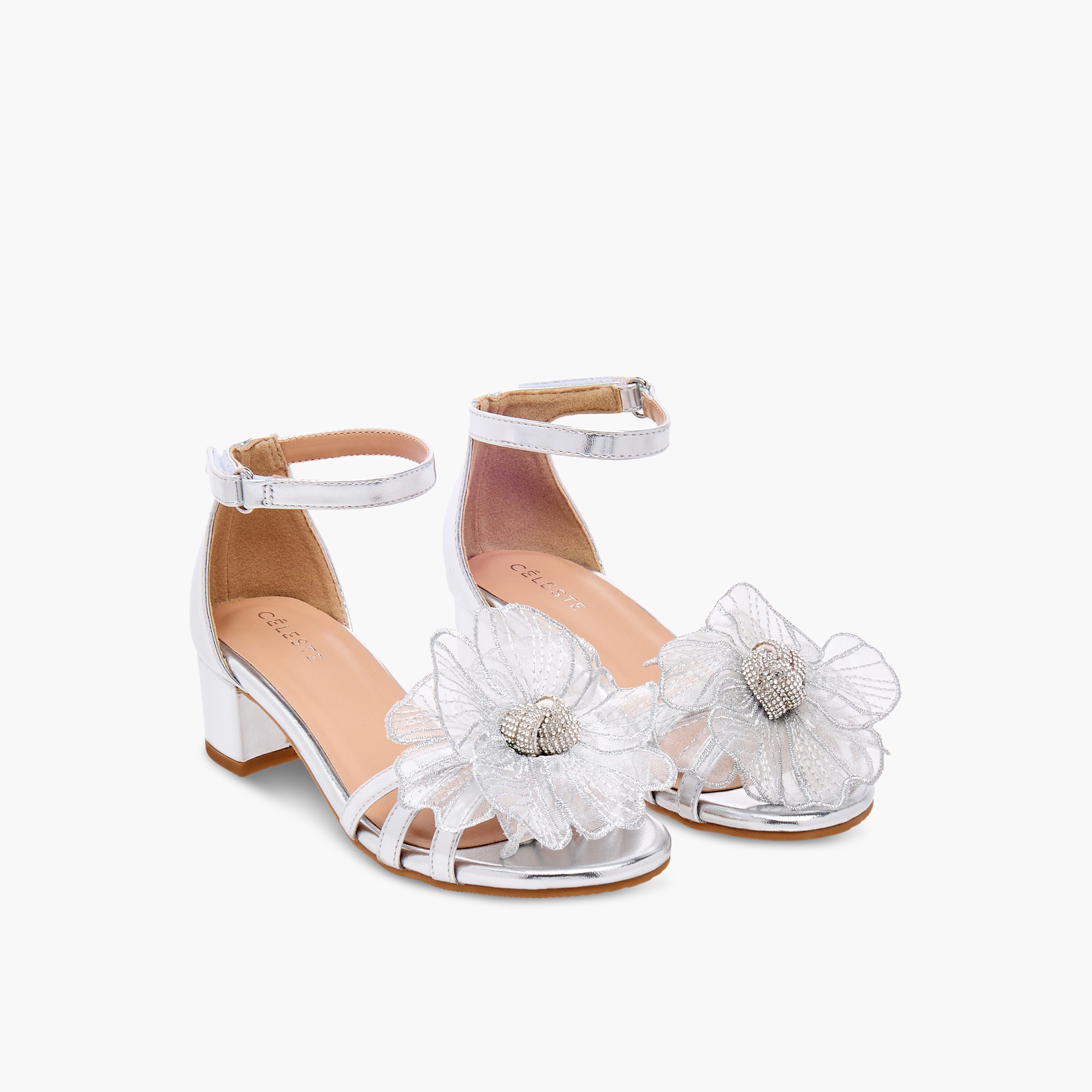 صندل بزخارف زهرة وكعب سميك للبنات من سيليست-girls-shoes-sandals-image-1