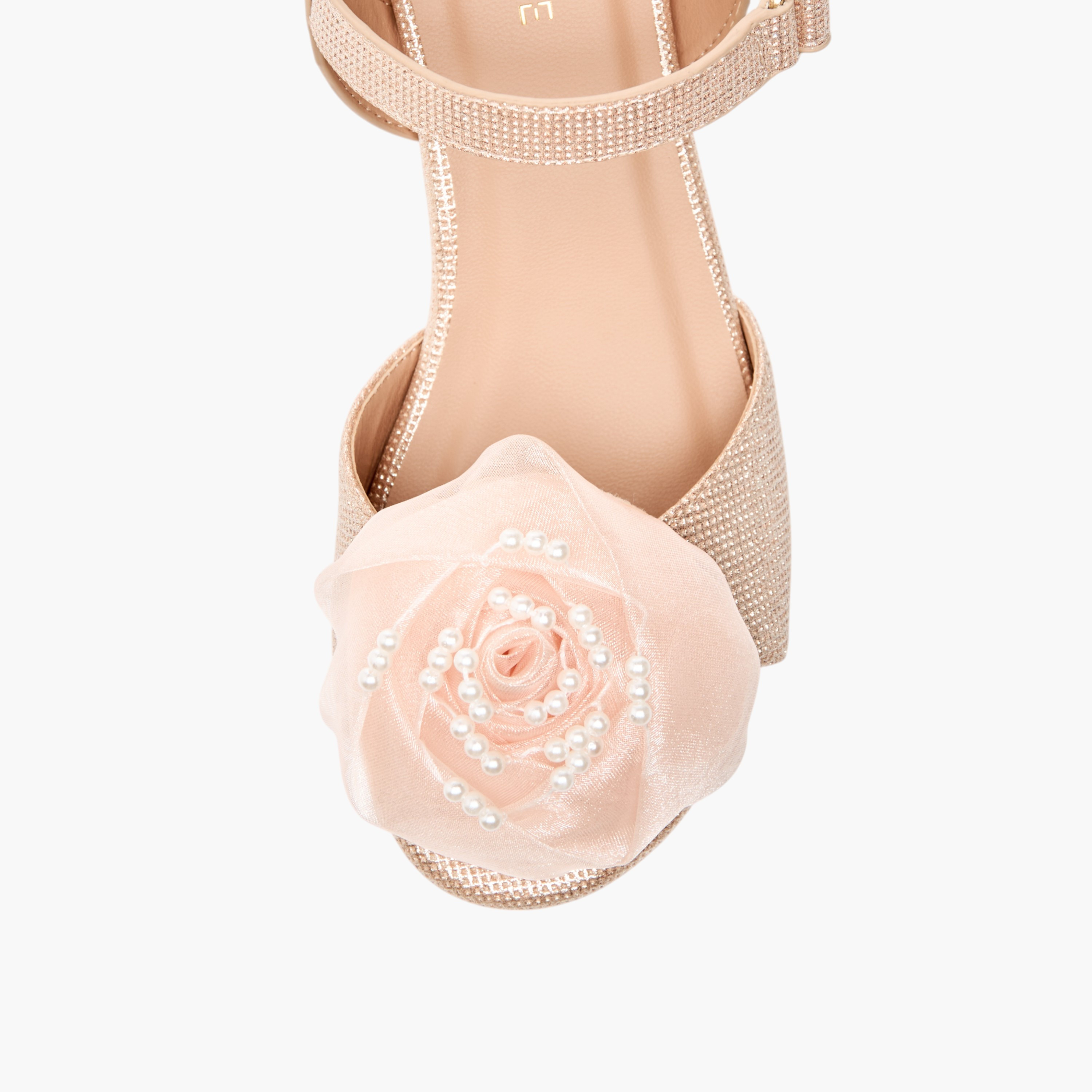 Celeste Girls' Floral Applique Block Heel Sandals with Hook and Loop Closure-girls-shoes-sandals-image-4