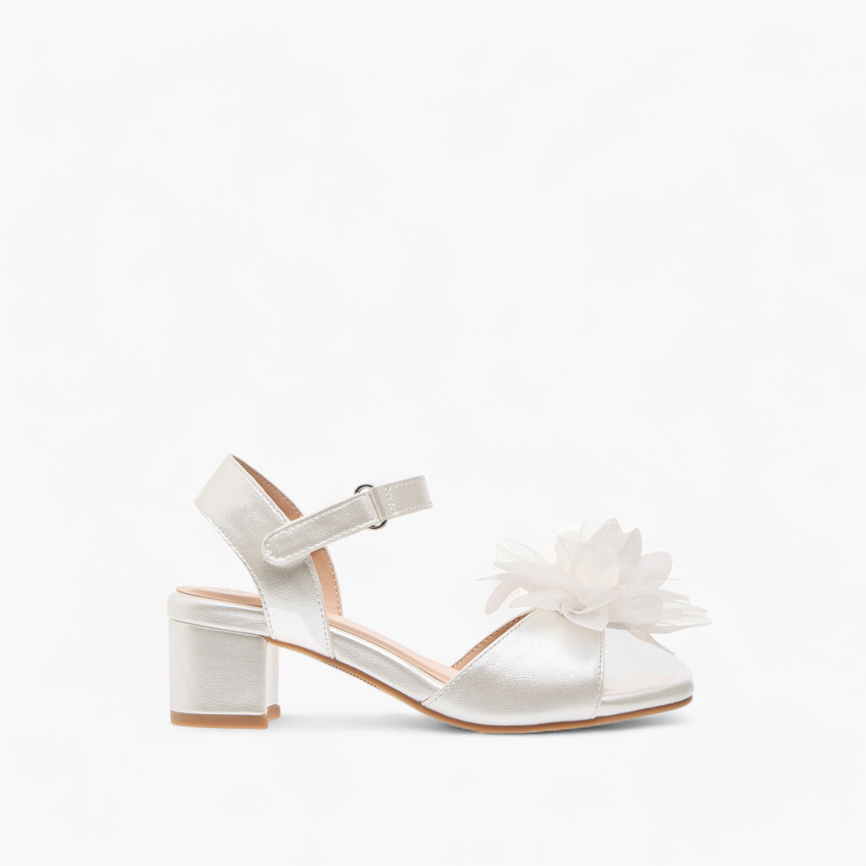 Celeste Girls' Floral Applique Block Heel Sandals with Hook and Loop Closure-girls-shoes-sandals-image-3