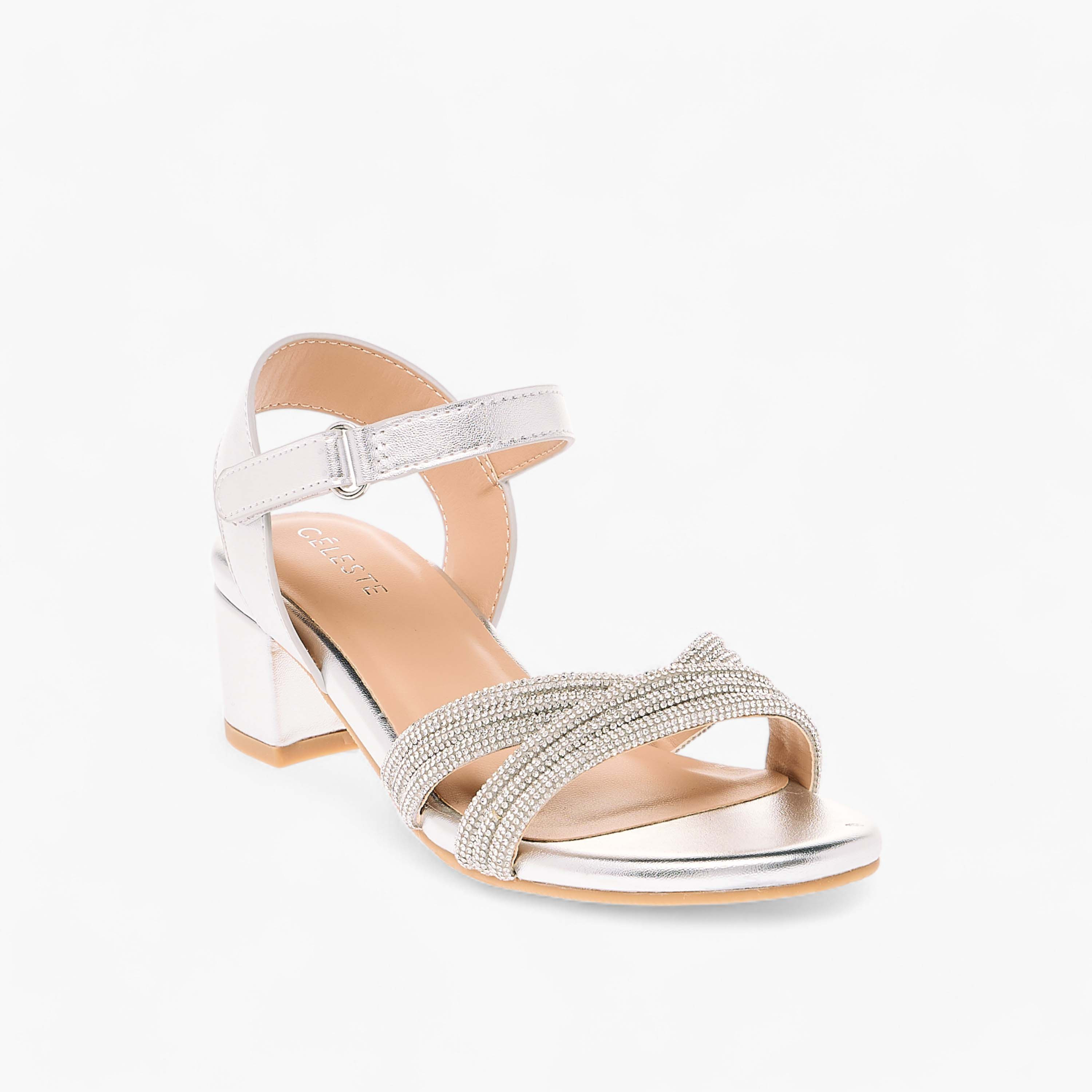 صندل مزين بكعب سميك وشريط إغلاق لاصق للبنات من سيليست-girls-shoes-sandals-image-2