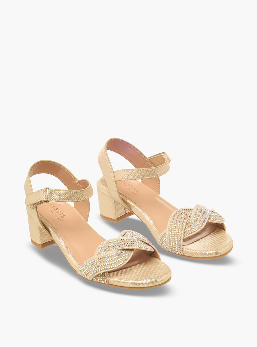 صندل مزين بكعب سميك للبنات من سيليست-girls-shoes-sandals-image-1