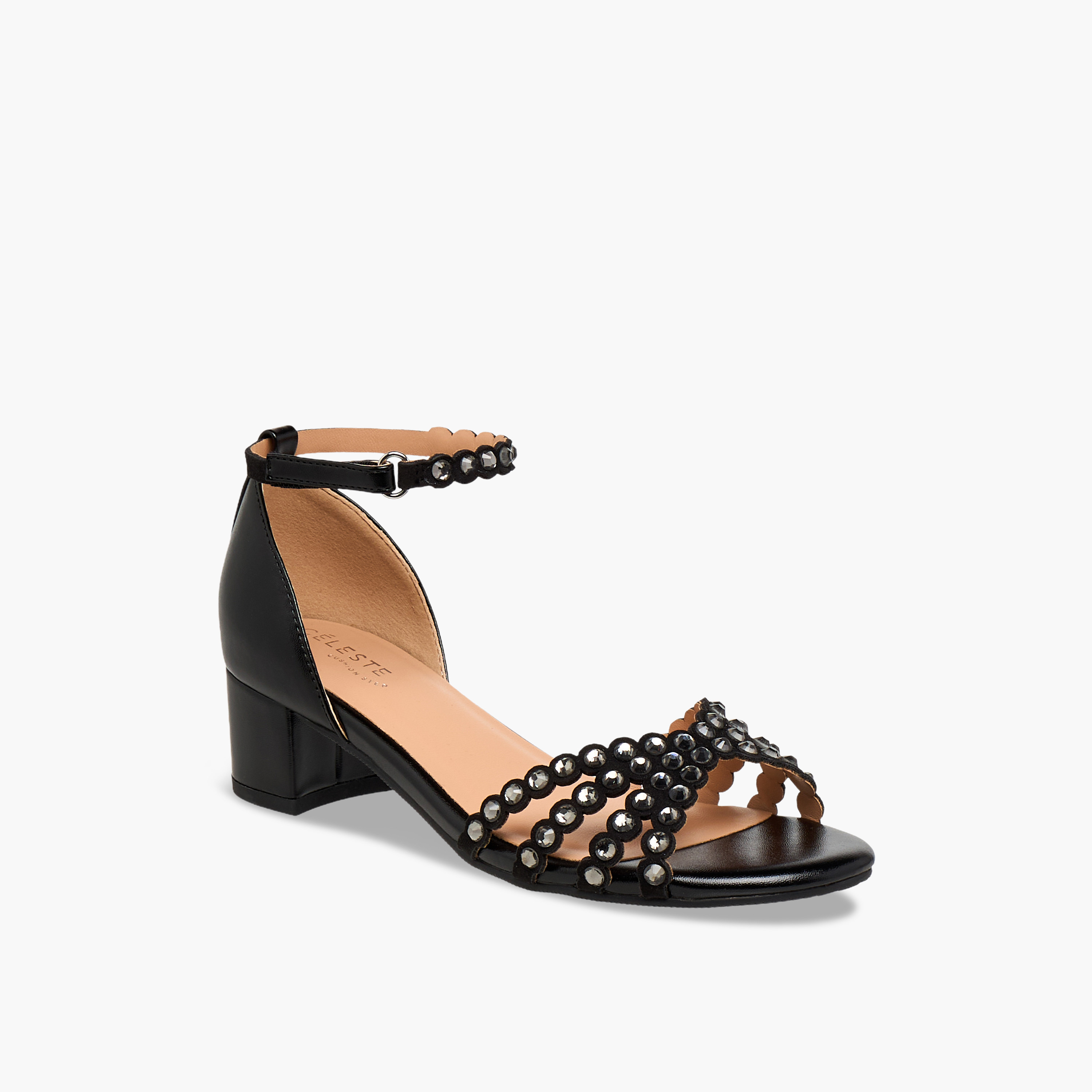 Celeste Girls Block Heel Ankle Strap Sandals-girls-shoes-sandals-image-2