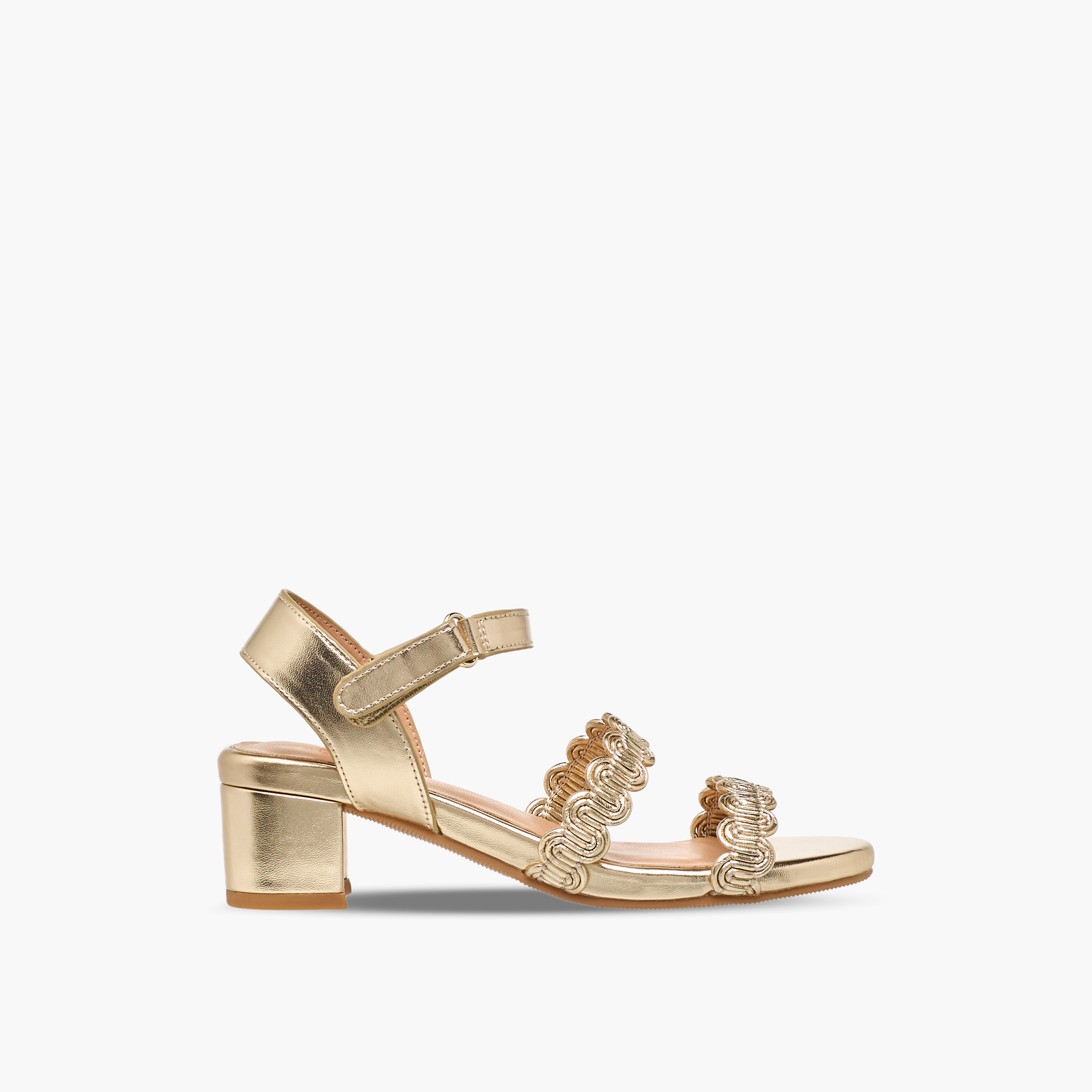 Celeste Girls Scalloped Design Block Heel Sandals-girls-shoes-sandals-image-3