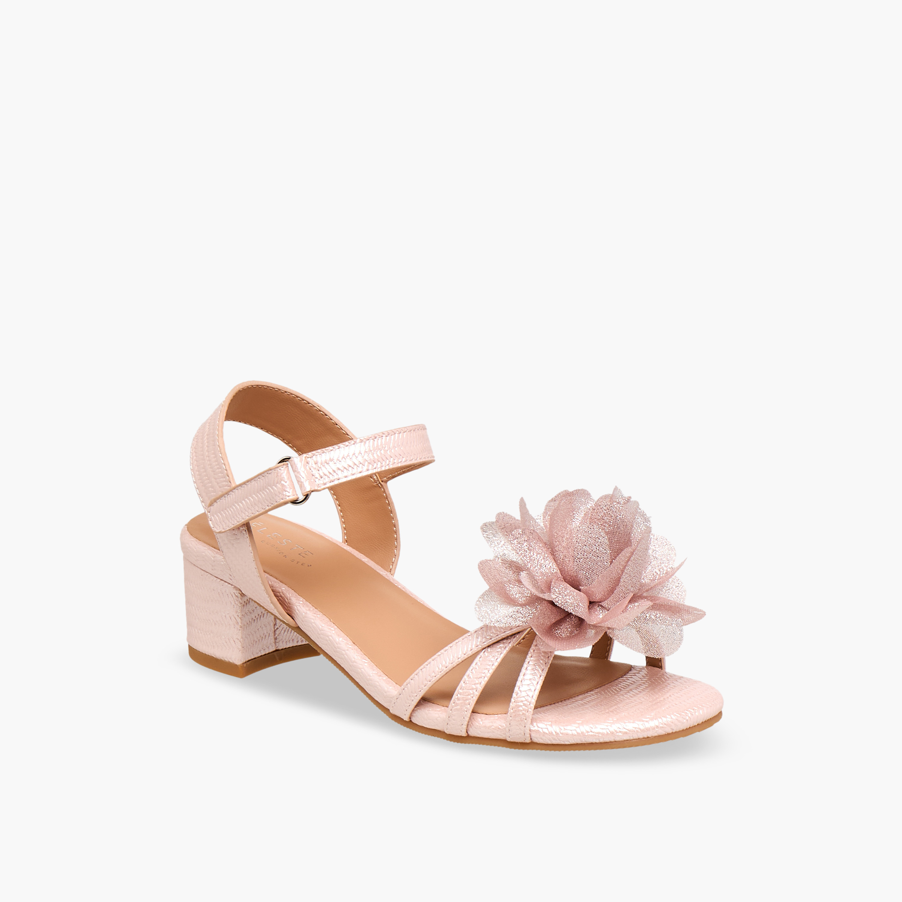 Celeste Girls Block Heel Ankle Strap Sandals-girls-shoes-sandals-image-2