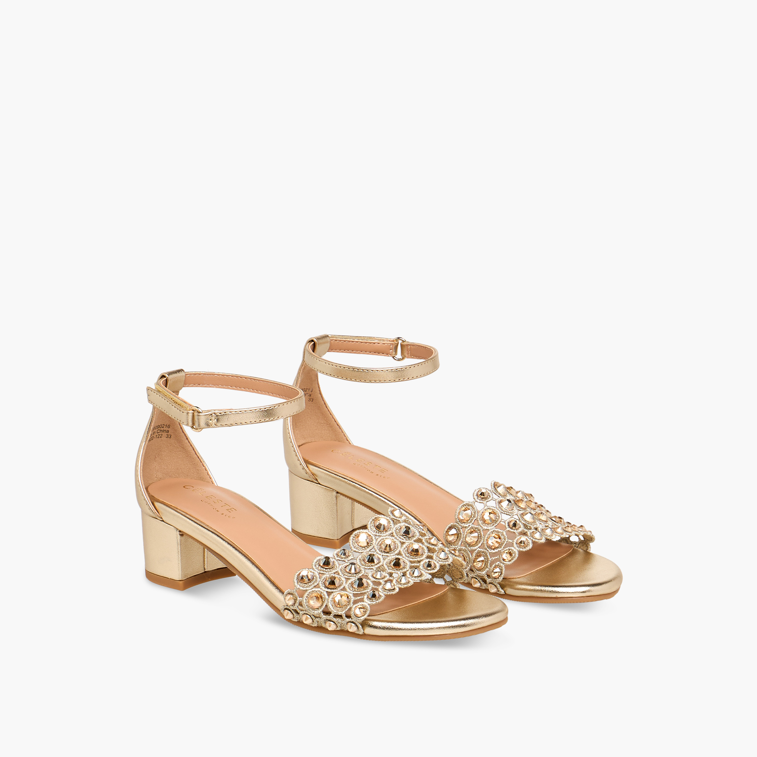 Celeste Girls Block Heel Ankle Strap Sandals-girls-shoes-sandals-image-1