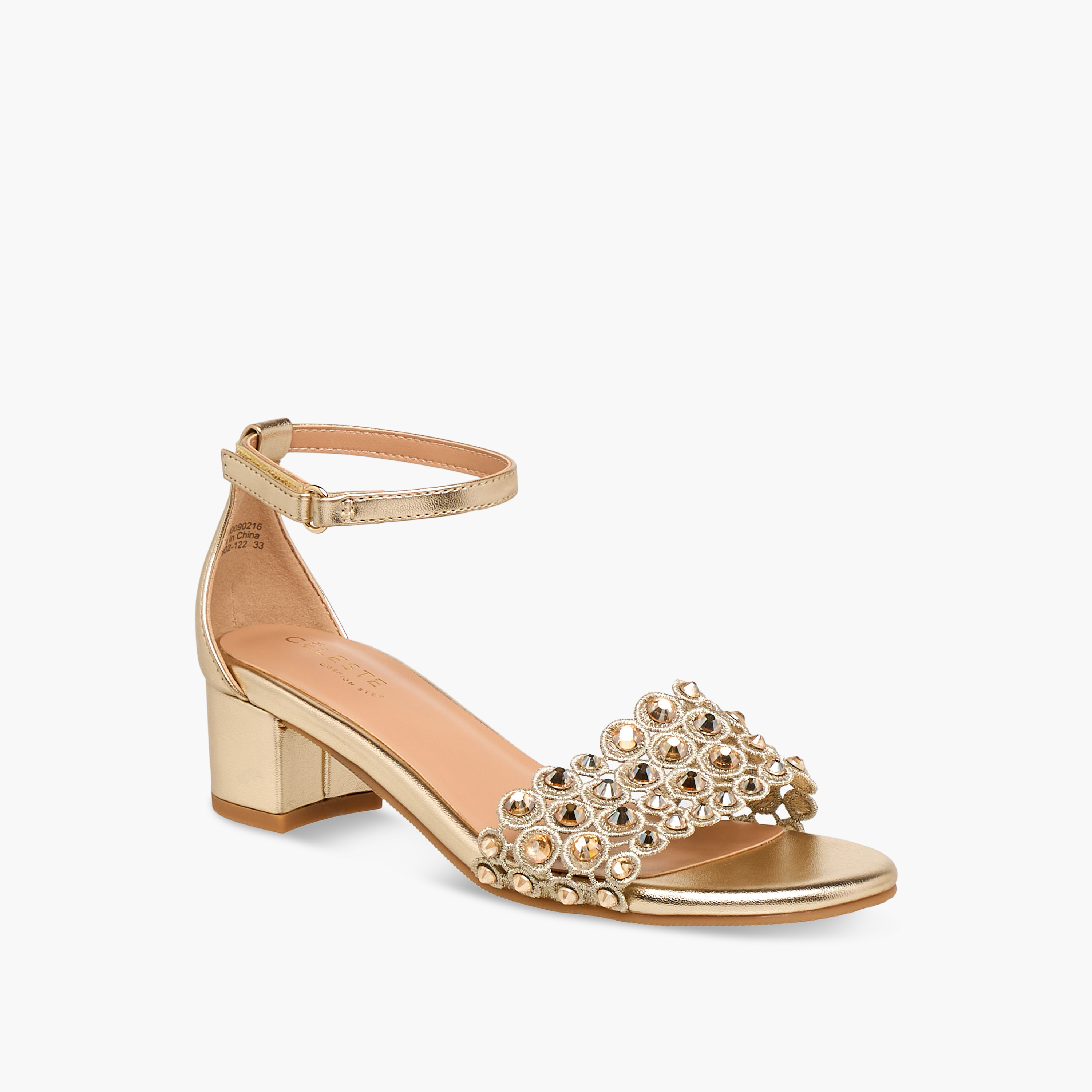 Celeste Girls Block Heel Ankle Strap Sandals-girls-shoes-sandals-image-2