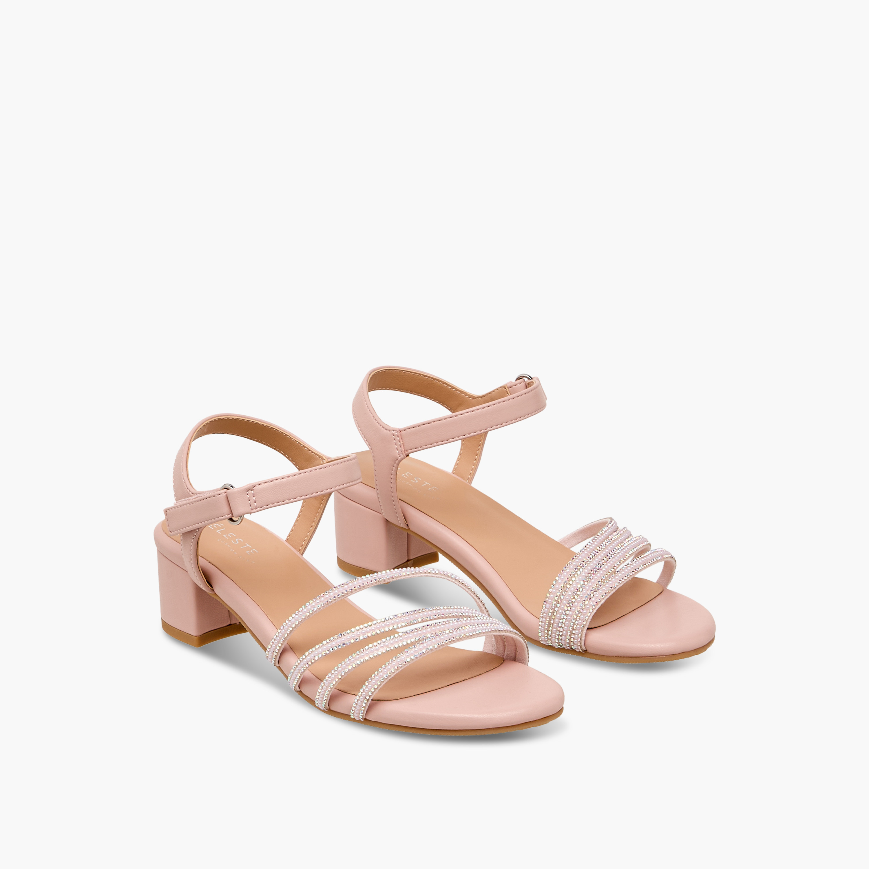 Celeste Girls Embellished Block Heel Sandals-girls-shoes-sandals-image-1