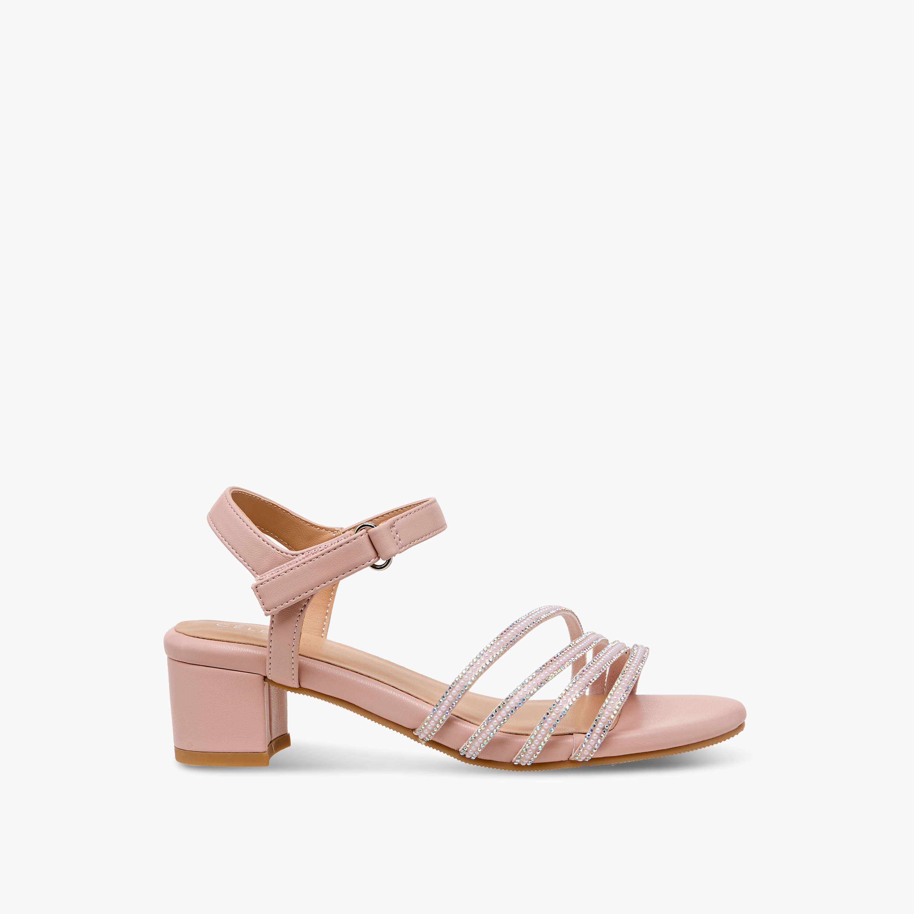 Celeste Girls Embellished Block Heel Sandals-girls-shoes-sandals-image-3