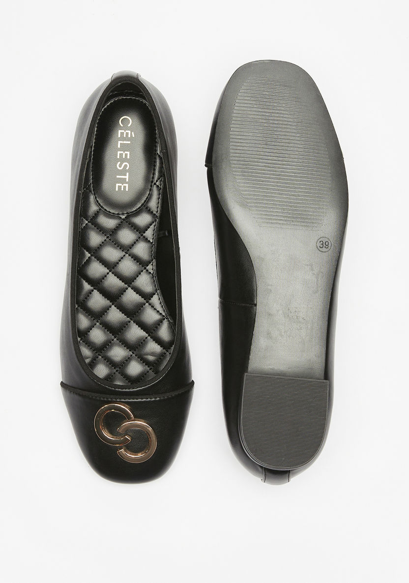 Celeste Women's Logo Accent Slip-On Shoes with Block Heels-Women%27s Heel Shoes-image-4