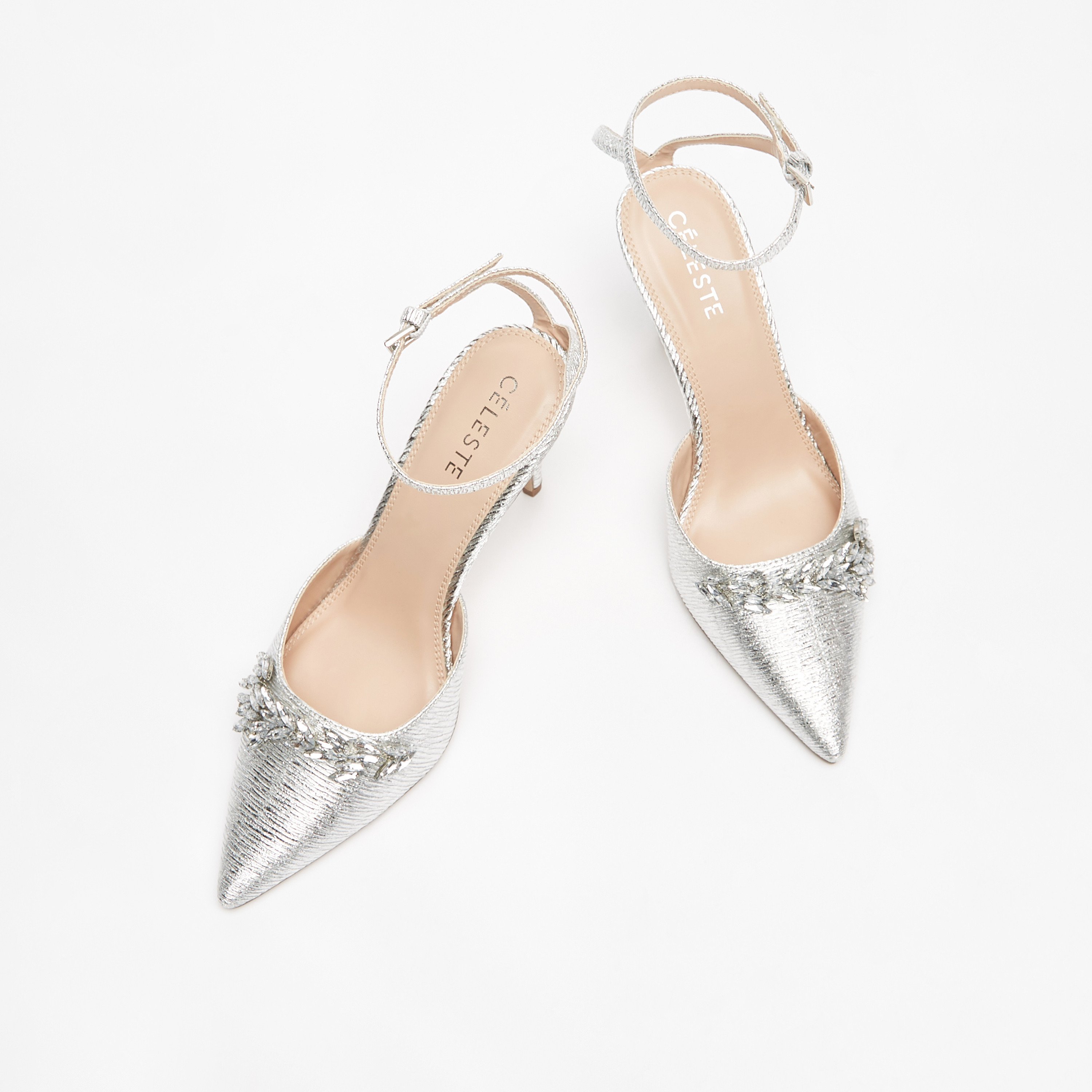 Celeste Women's Embellished Sandals with Buckle Closure and Stiletto Heels-women-shoes-heels-image-3