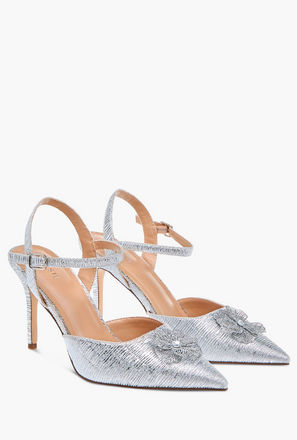 حذاء بزينة زهرية وكعب ستيليتو وإبزيم إغلاق للنساء من سيليست-women-shoes-heels-image-1