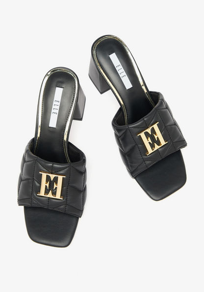 Elle Women's Quilted Slip-On Sandals with Block Heels