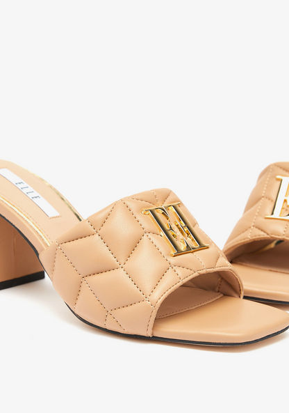 Elle Women's Quilted Slip-On Sandals with Block Heels