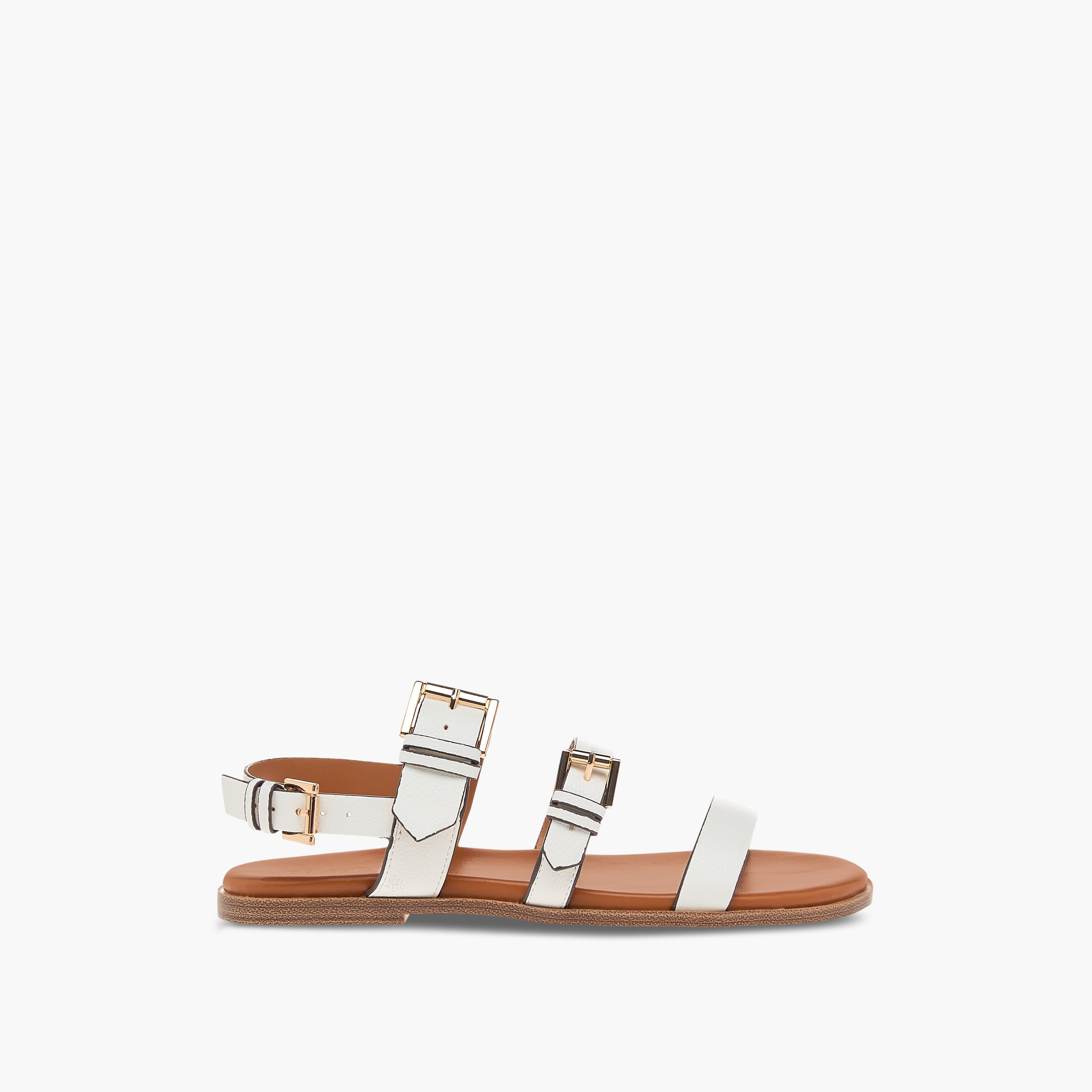 Celeste Women's Strap Detail Sandals with Buckle Closure-women-shoes-flats-sandals-image-2