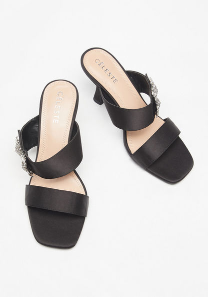 Celeste Women's Embellished Slip-On Sandals with Stiletto Heels