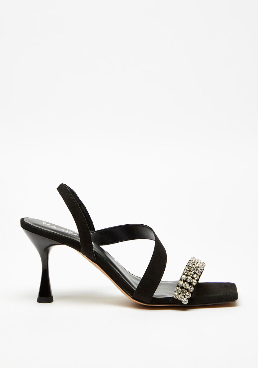 Haadana Embellished Stiletto Heels with Strap Detail and Slingback Closure-Women%27s Heel Sandals-image-0