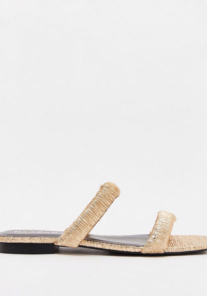 Haadana Textured Slip-On Slide Sandals-Women%27s Flat Sandals-image-0