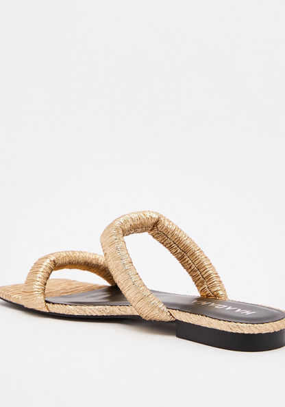 Haadana Textured Slip-On Slide Sandals-Women%27s Flat Sandals-image-2