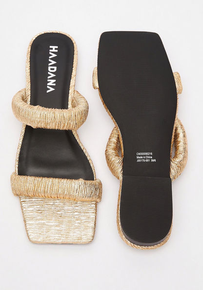 Haadana Textured Slip-On Slide Sandals-Women%27s Flat Sandals-image-4