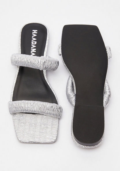 Haadana Textured Slip-On Slide Sandals-Women%27s Flat Sandals-image-4