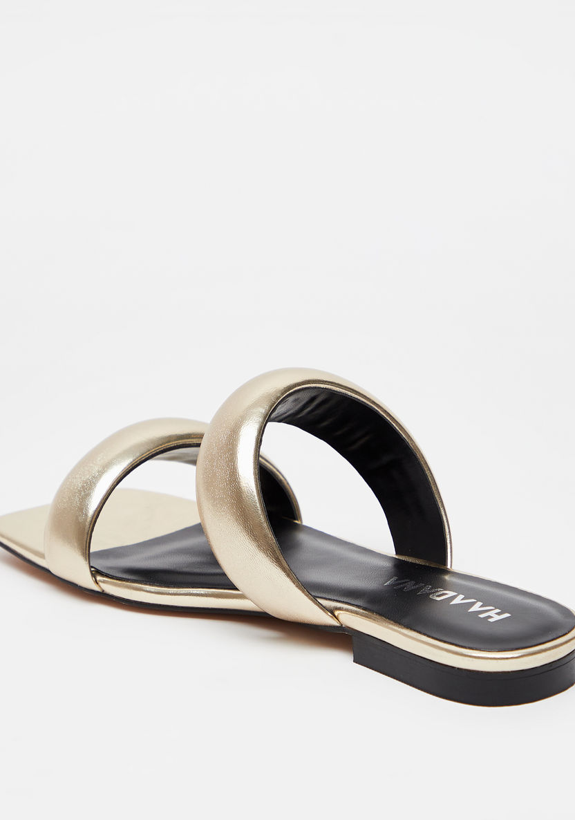 Haadana Solid Slip-On Slide Sandals-Women%27s Flat Sandals-image-3