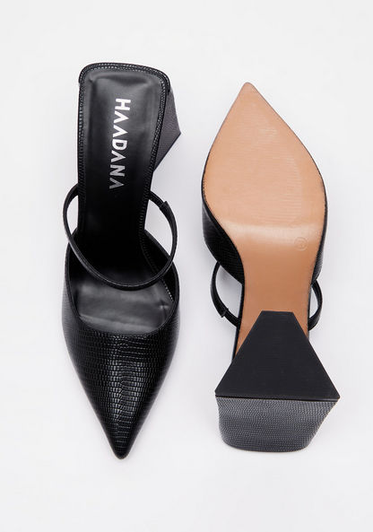 Haadana Textured Slip-On Shoes with Block Heels