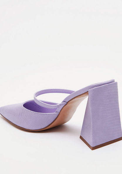 Haadana Textured Slip-On Shoes with Block Heels-Women%27s Heel Shoes-image-2