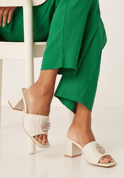 Celeste Women's Embellished Slip-On Sandals with Block Heels-Women%27s Heel Sandals-image-1