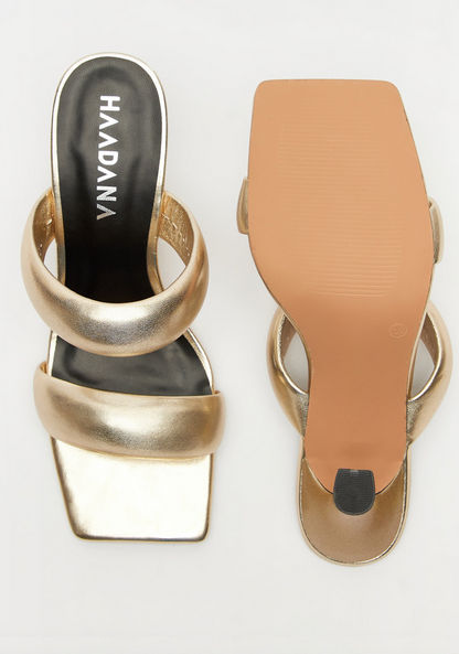 Haadana Open Toe Slip-On Sandals with Stiletto Heels