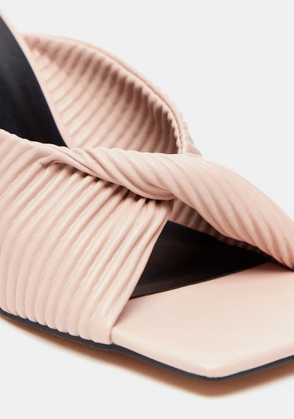 Haadana Slip-On Textured Sandals with Stiletto Heels-Women%27s Heel Sandals-image-3