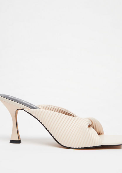 Haadana Slip-On Textured Sandals with Stiletto Heels-Women%27s Heel Sandals-image-0
