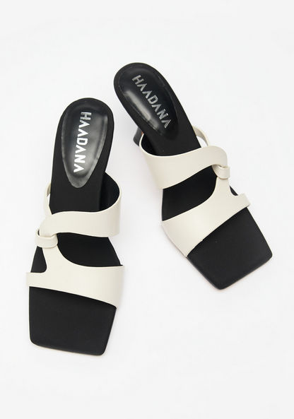 Haadana Open Toe Slip-On Sandals with Cone Heels-Women%27s Heel Sandals-image-2