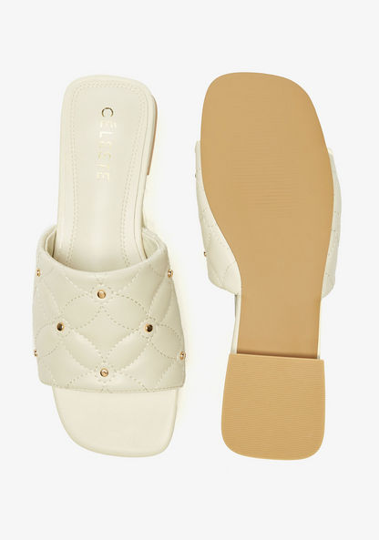 Celeste Women's Quilted Slip-On Slide Sandals-Women%27s Flat Sandals-image-4
