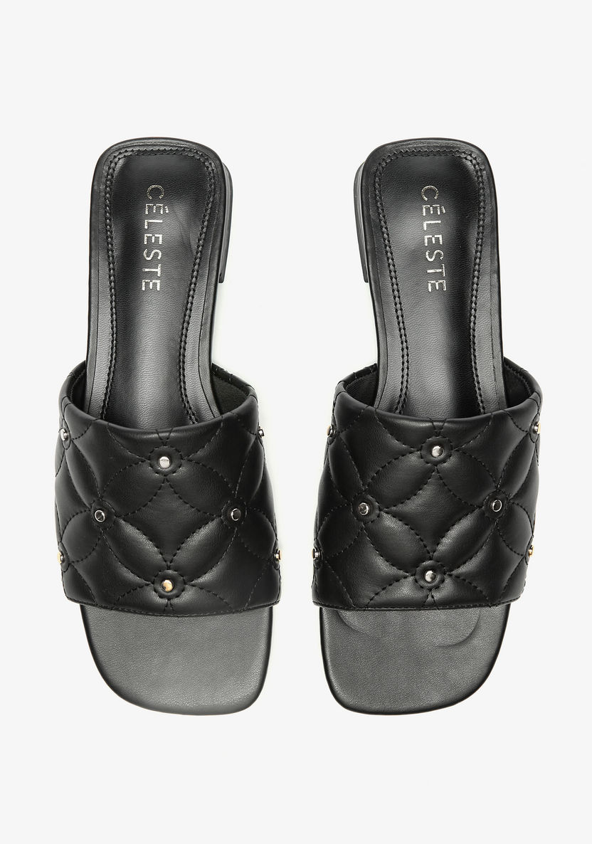 Celeste Women's Quilted Slip-On Slide Sandals-Women%27s Flat Sandals-image-0