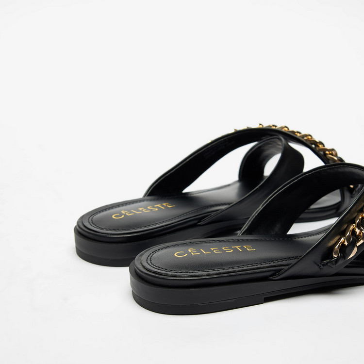 Celeste Women's Embellished Cross-Strap Slide Sandals