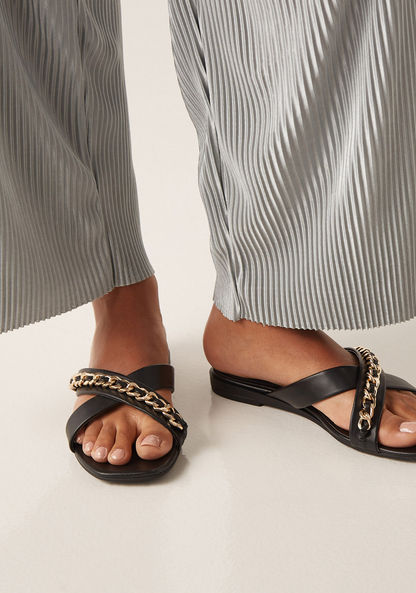 Celeste Women's Embellished Cross-Strap Slide Sandals-Women%27s Flat Sandals-image-4