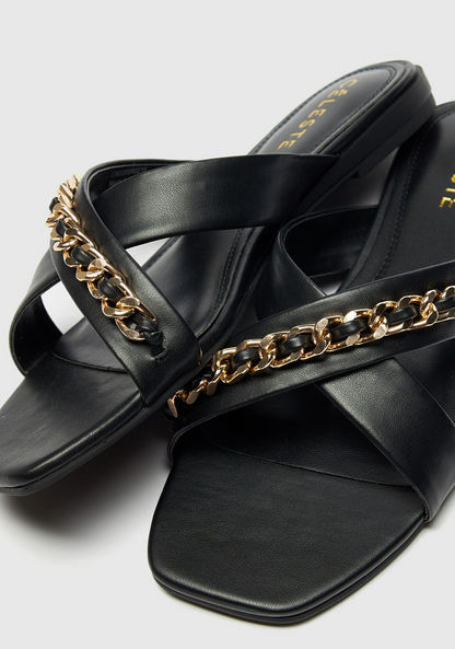 Celeste Women's Embellished Cross-Strap Slide Sandals-Women%27s Flat Sandals-image-5