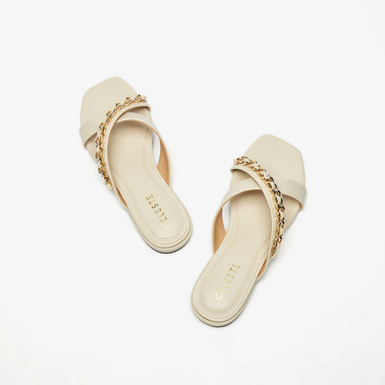 Celeste Women's Embellished Cross-Strap Slide Sandals
