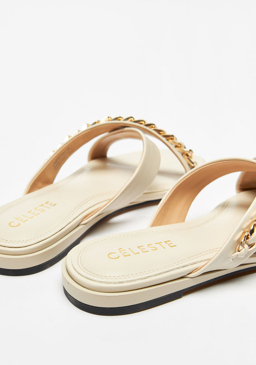 Celeste Women's Embellished Cross-Strap Slide Sandals-Women%27s Flat Sandals-image-2