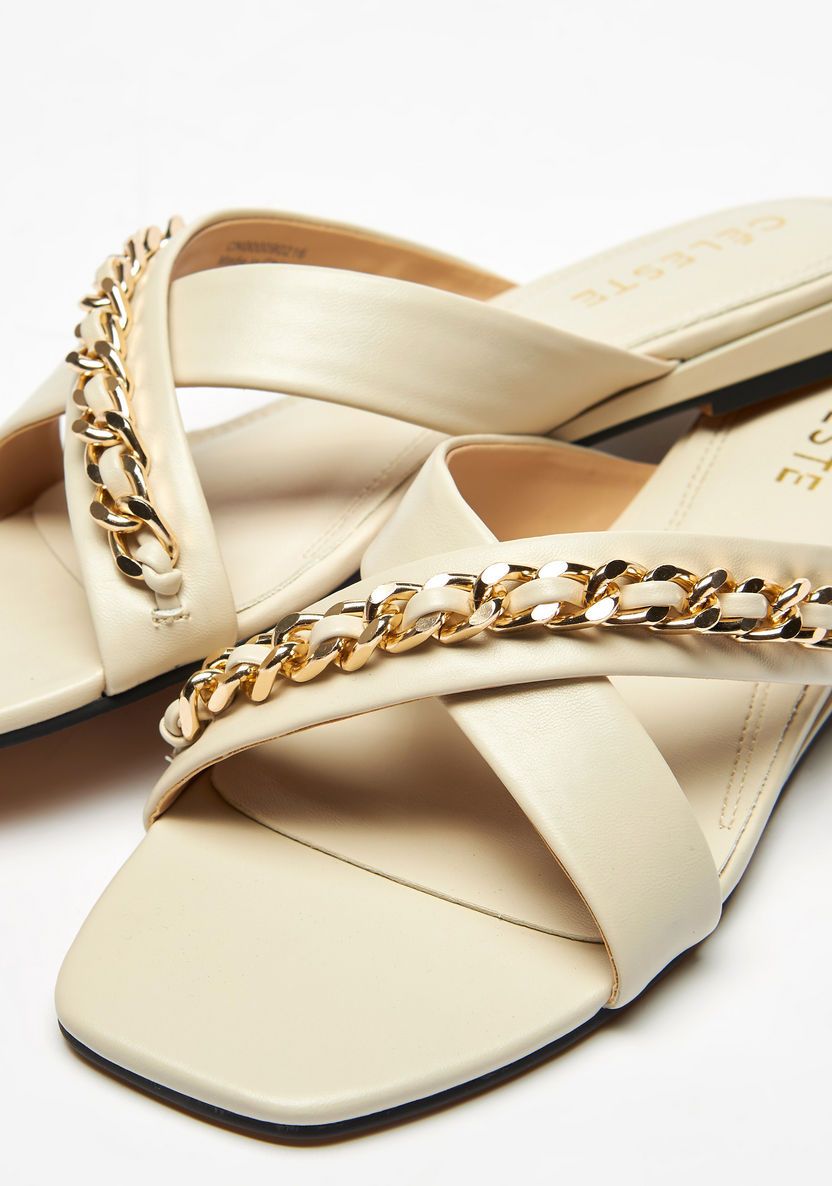 Celeste Women's Embellished Cross-Strap Slide Sandals-Women%27s Flat Sandals-image-3