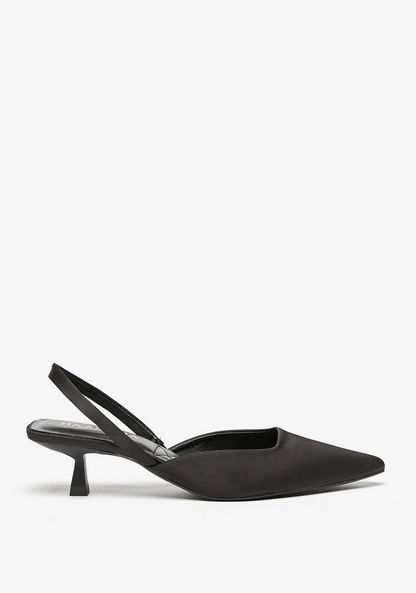 Haadana Solid Slingback Mules with Kitten Heels-Women%27s Heel Shoes-image-1
