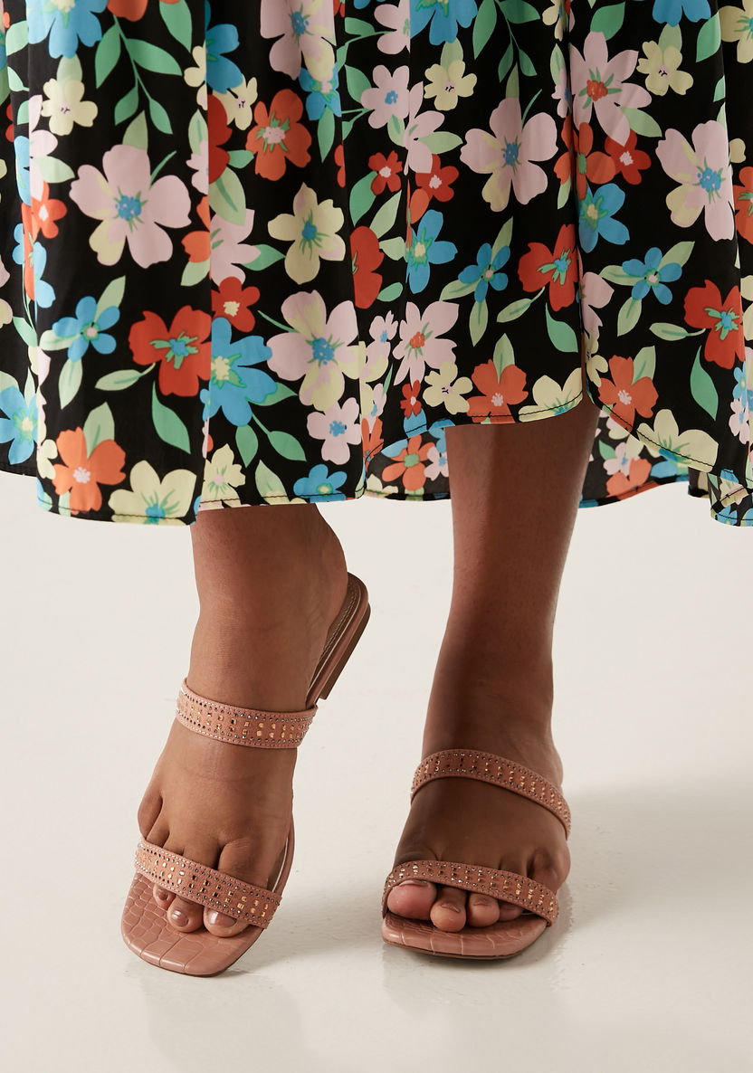 Celeste Embellished Open Toe Slip-On Sandals-Women%27s Flat Sandals-image-0