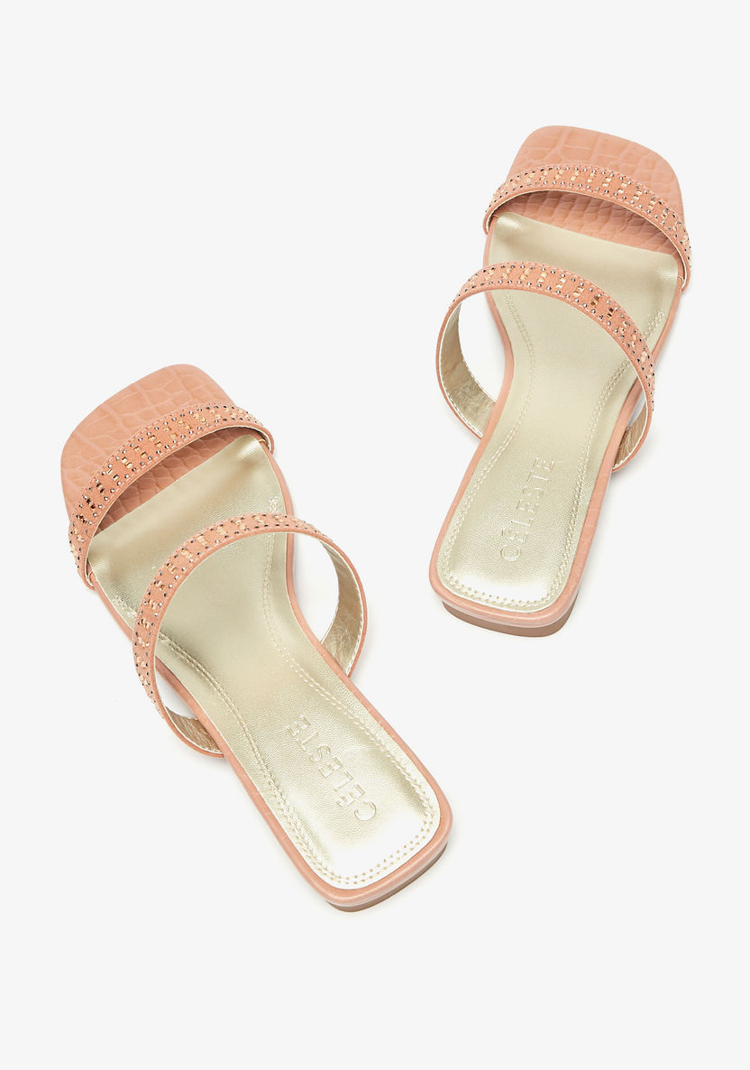 Celeste Embellished Open Toe Slip-On Sandals-Women%27s Flat Sandals-image-2