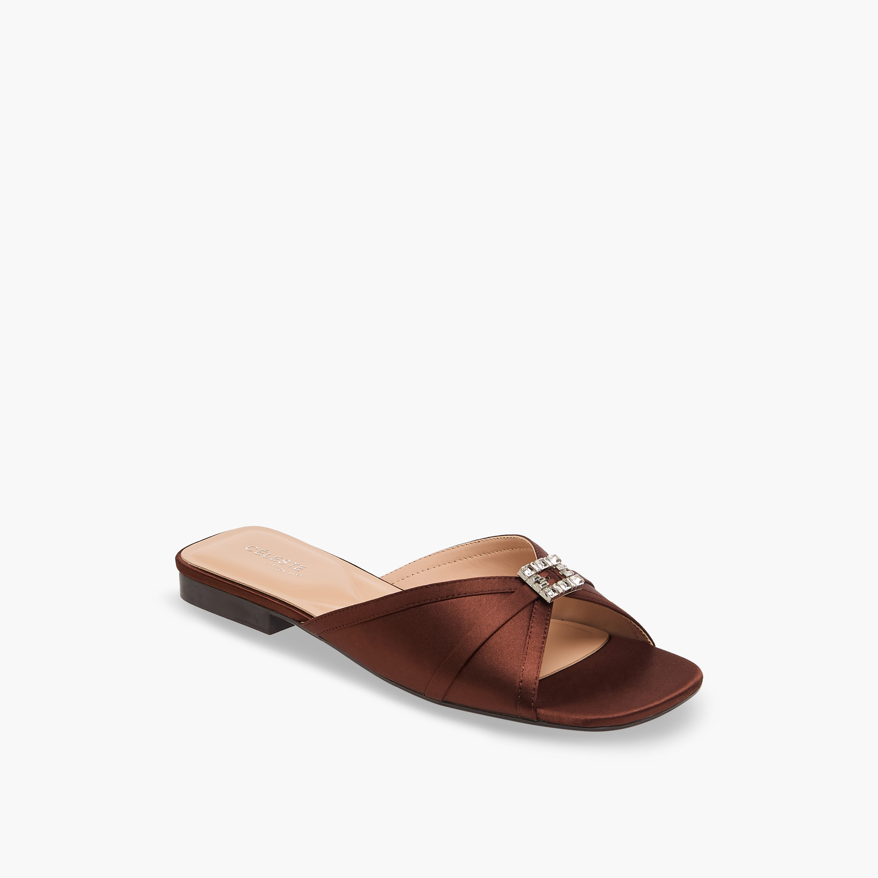 صندل ساتان سهل الارتداء مزين للنساء من سيليست-women-shoes-flats-sandals-image-2
