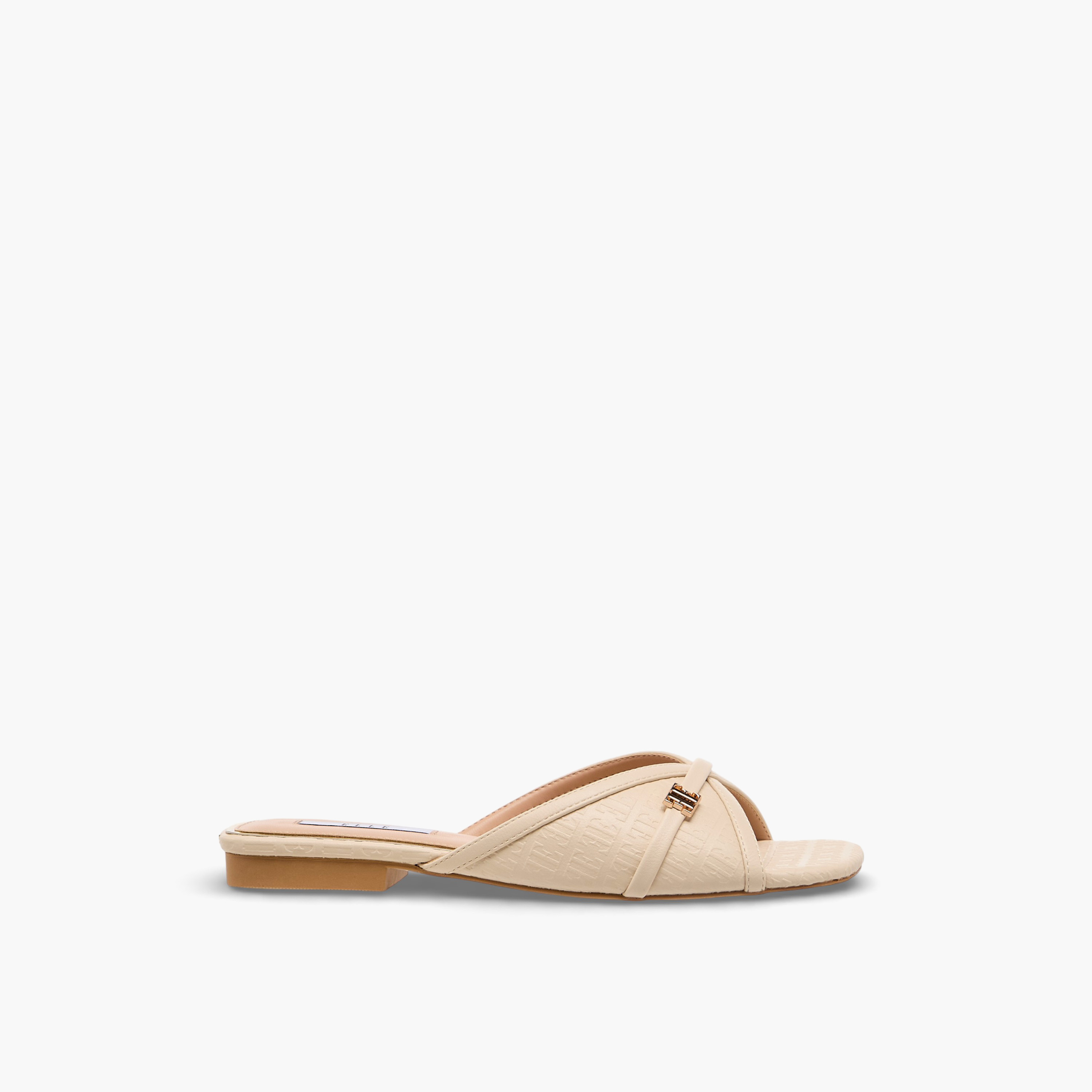 Elle Women Monogram Debossed Slide Sandals-women-shoes-flats-sandals-image-3