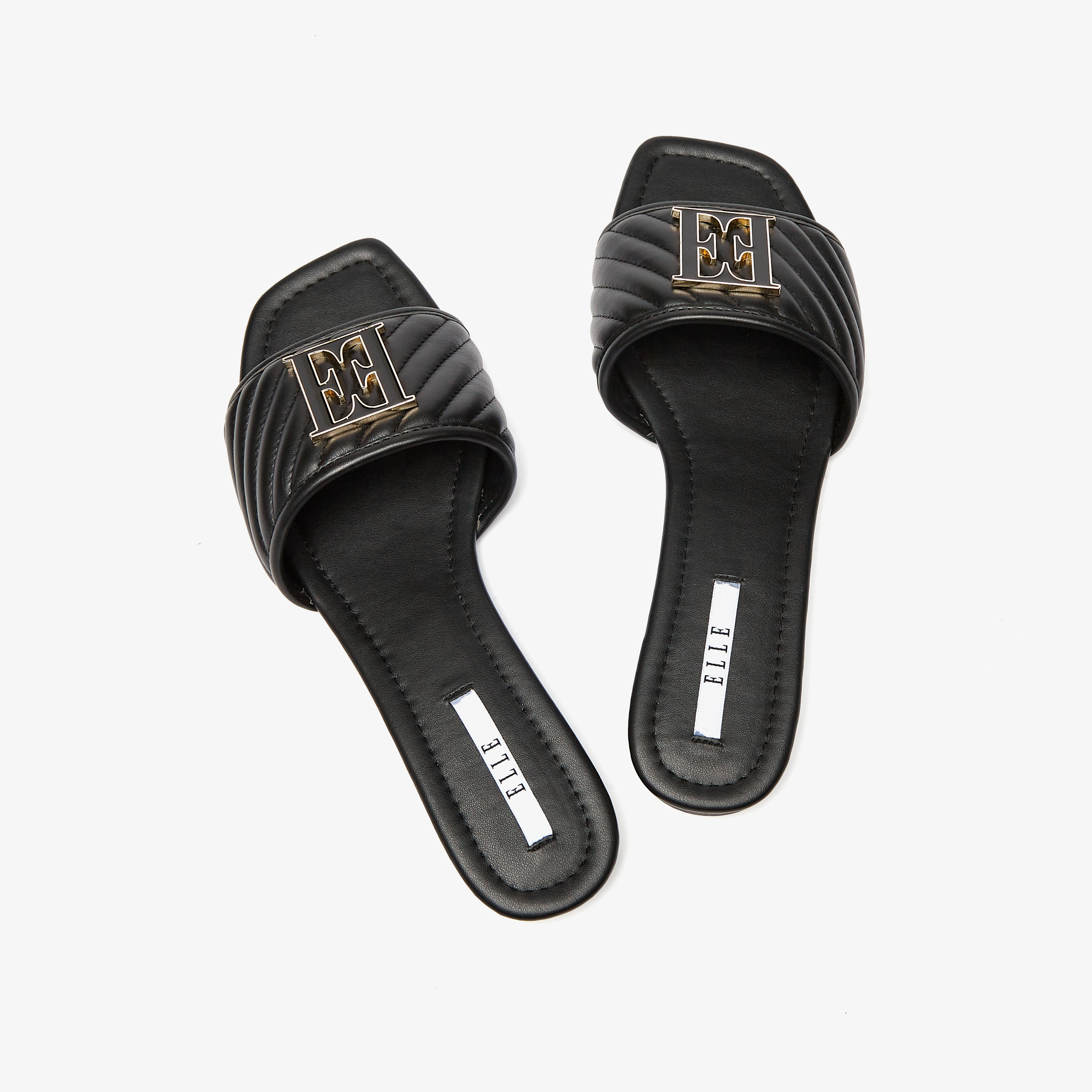 Elle Women's Quilted Slip-On Slide Sandals-women-shoes-flats-sandals-image-3