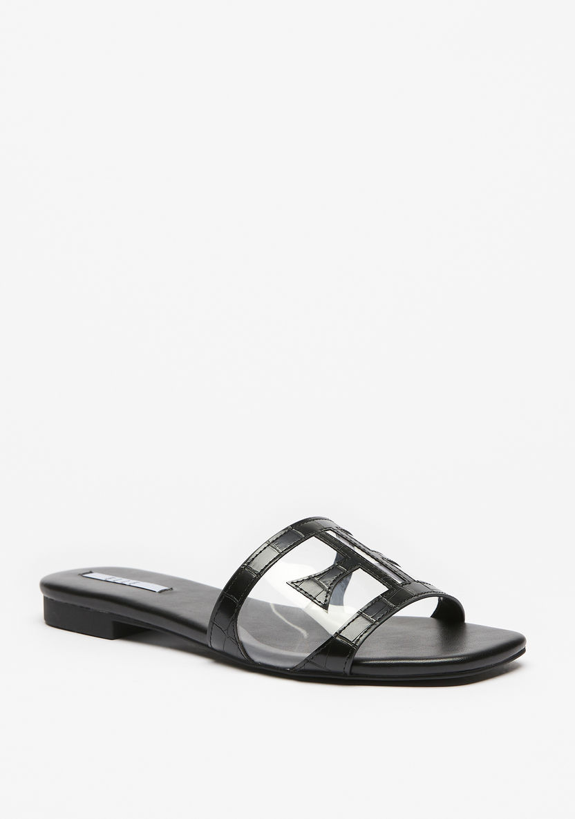 Elle Women's Textured Slip-On Sandals-Women%27s Flat Sandals-image-0