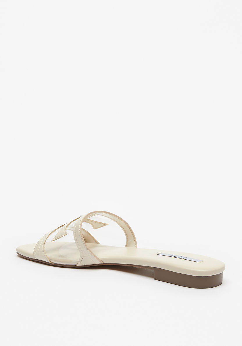 Elle Women's Textured Slip-On Sandals-Women%27s Flat Sandals-image-1